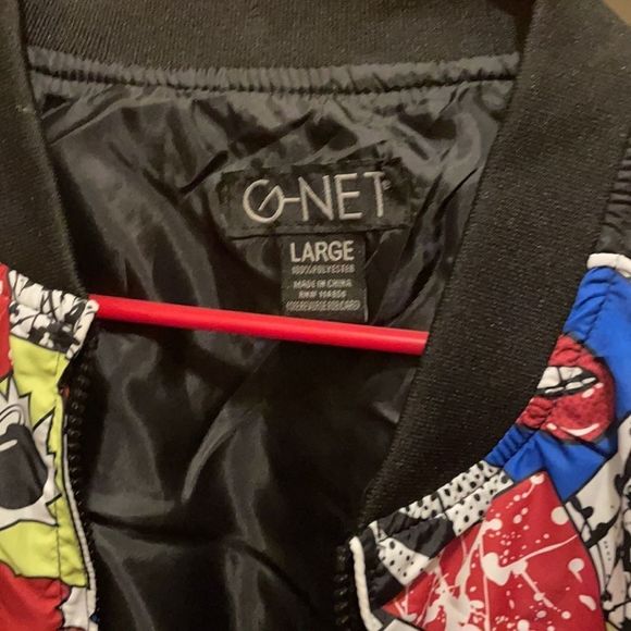 Men'sāG-NetĀ Vibrant Comic Graphic Windbreaker  | Color:Black | Size: XL - Picture 3 of 5